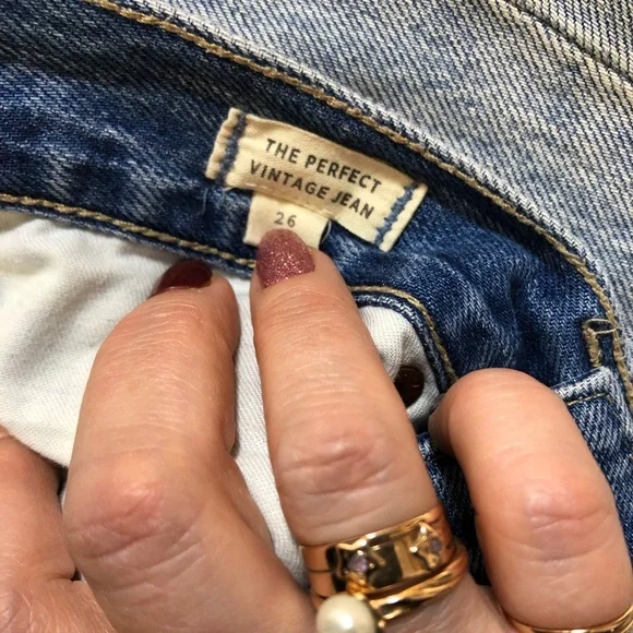 Madewell Women high waisted Distressed The Perfect Vintage Jean sz 26 in EUC - Picture 4 of 8